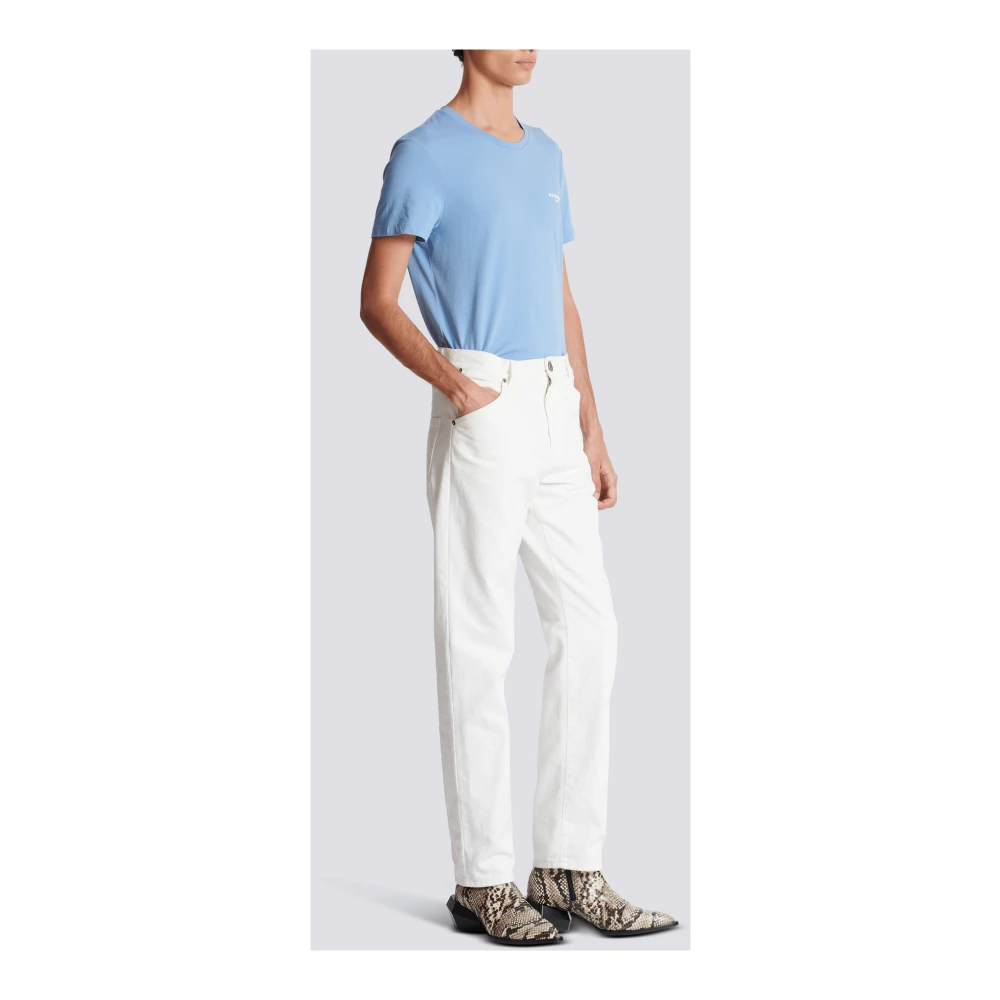 Balmain Witte denim jeans White Heren