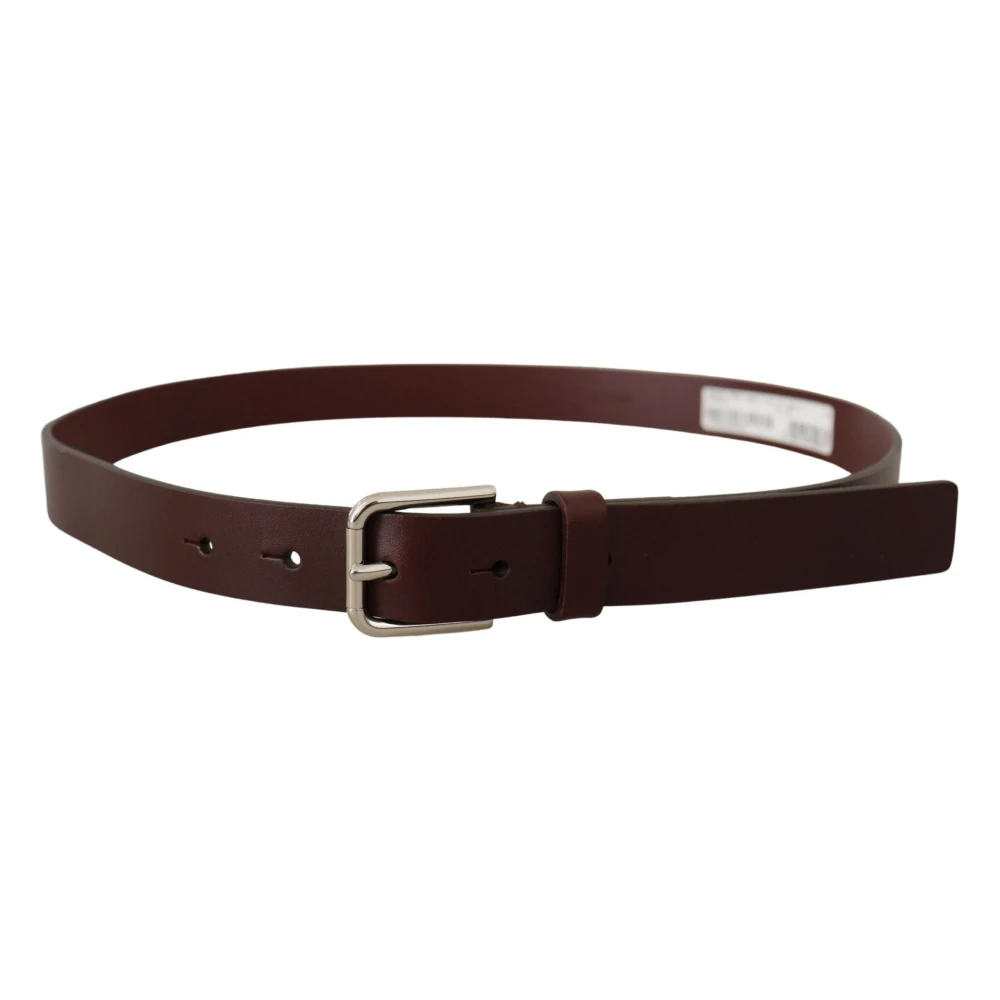 Dolce & Gabbana Luxe Leren Riem met Metalen Gesp Brown Heren