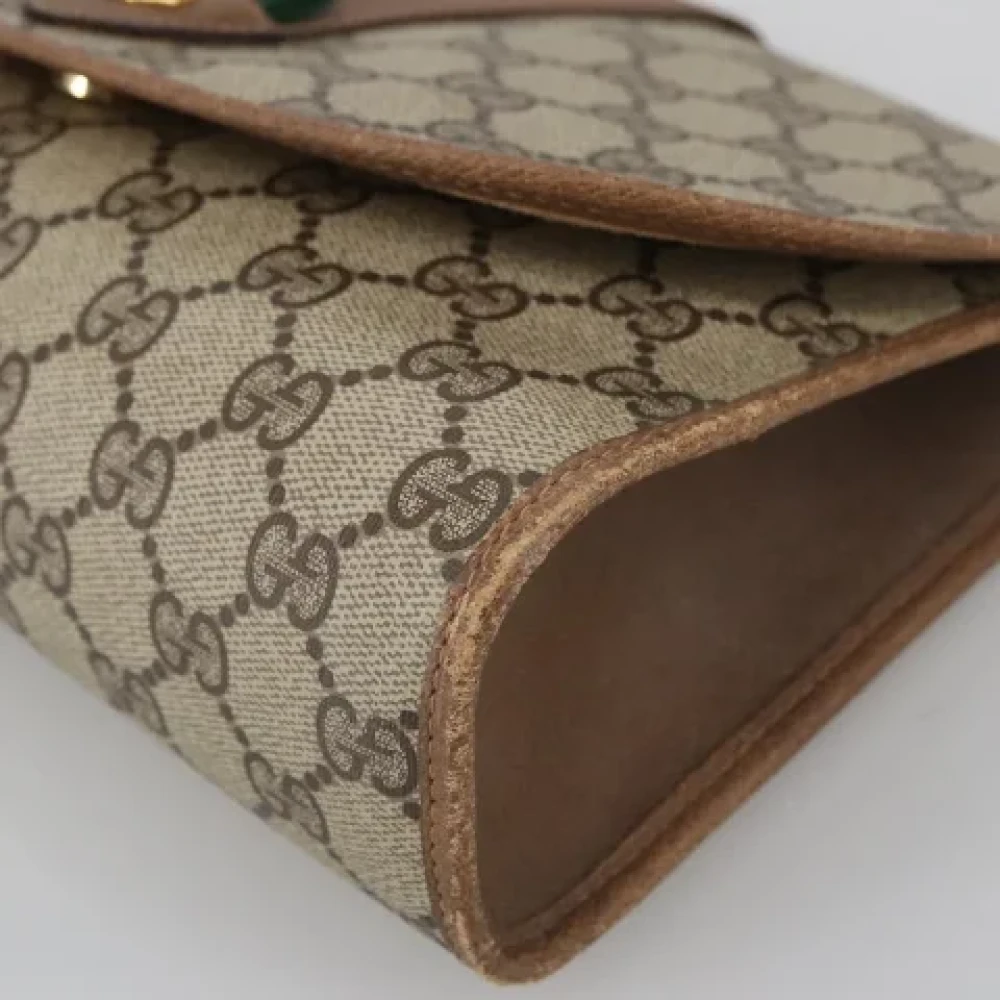 Gucci Vintage Pre-owned Leather clutches Beige Dames
