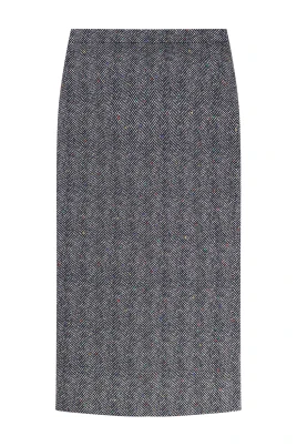 Herringbone Motif Cotton Skirt
