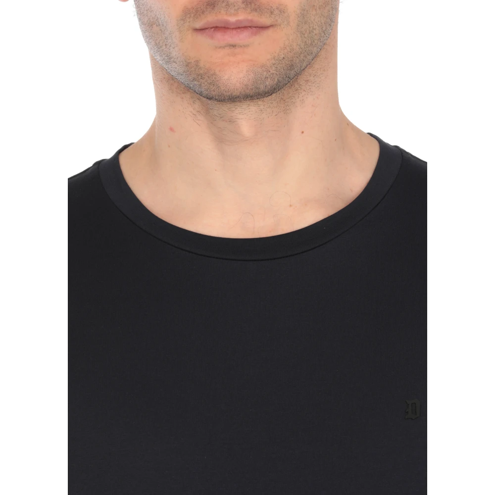 Dondup Blauw Katoenen T-shirt met Ronde Hals Blue Heren