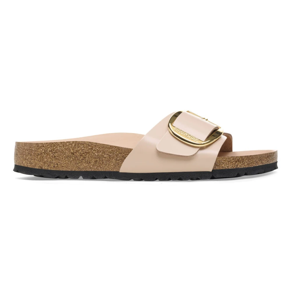 Birkenstock Women's Beige Sliders, 6 Uk, Madrid Big Buckle Narrow Fit