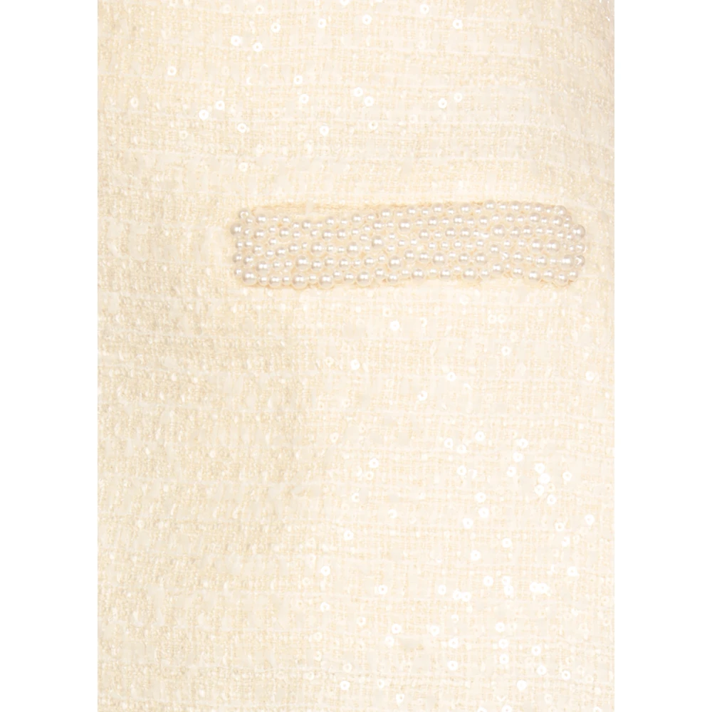 Self Portrait Ivoor Parel Zak Rok Beige Dames