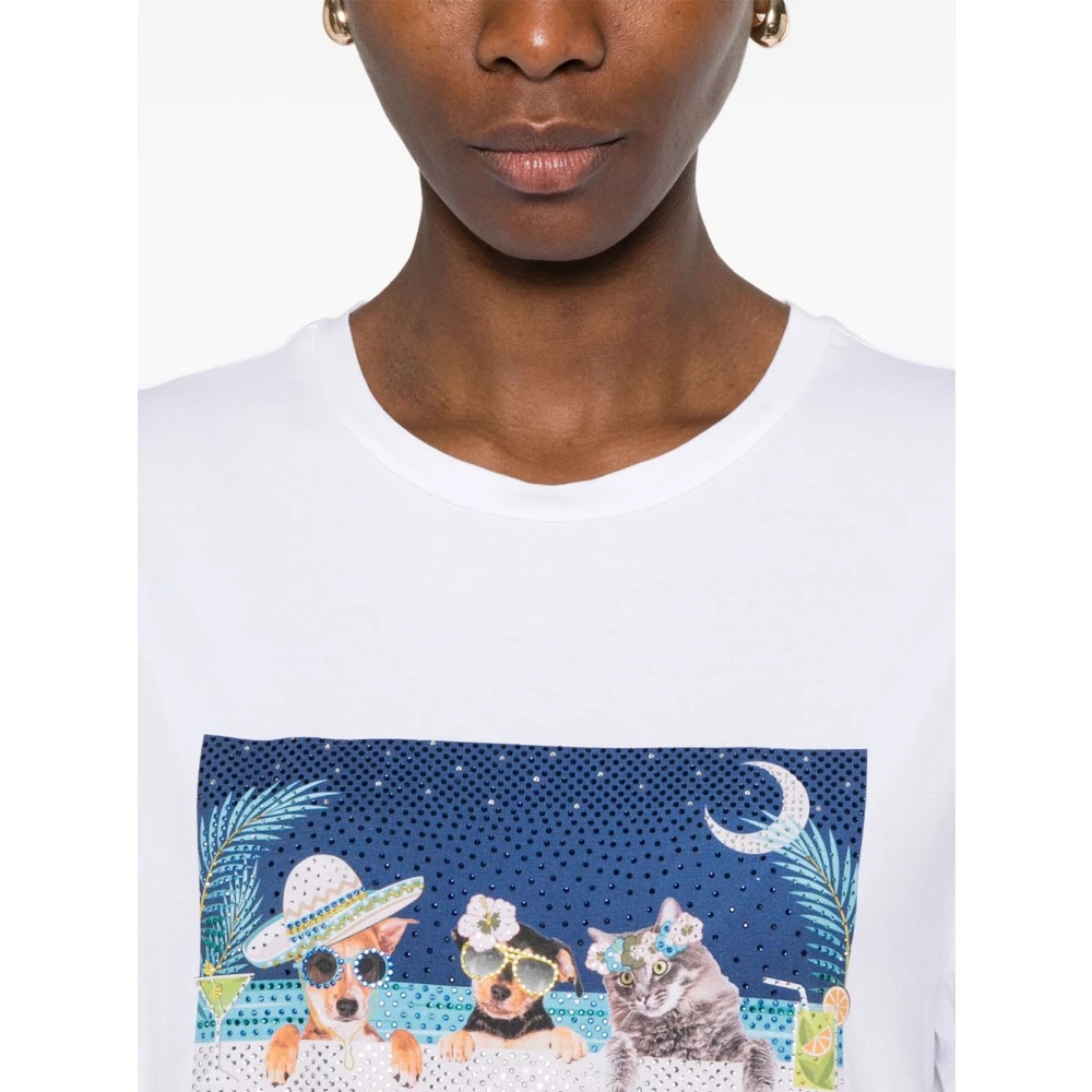 Liu Jo Grafische Print Crew Neck T-shirts White Dames