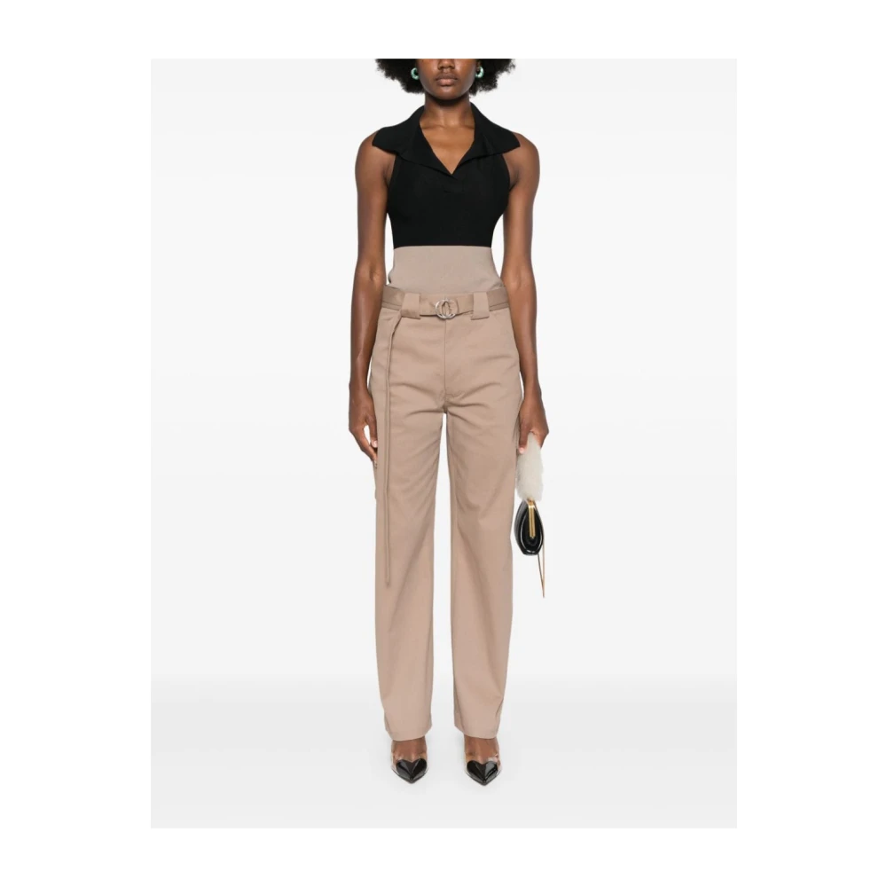 Alaïa Zwarte Mouwloze Polo Bodysuit Black Dames