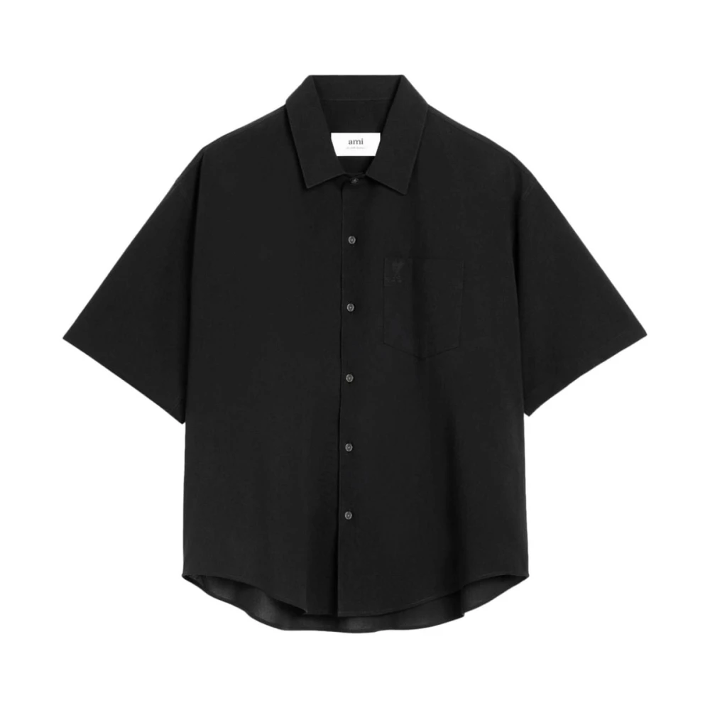 Ami Paris Zwarte T-shirts & Polos Ss24 Black Heren