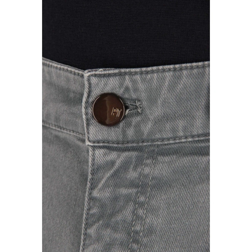 PT Torino Stretch Denim Jack met Suède Label Gray Heren