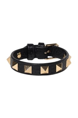sort-rockstud-laederarmband