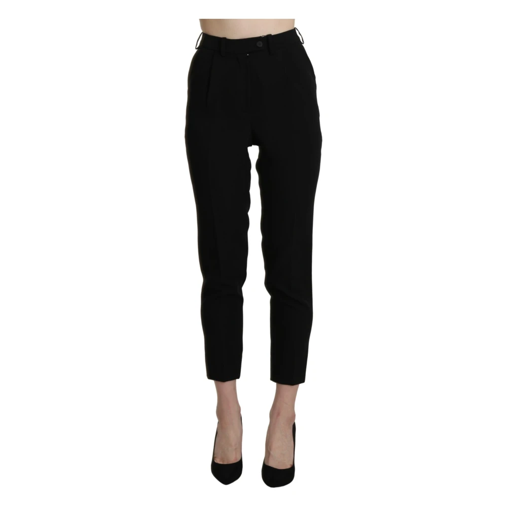 Bencivenga Elegante Skinny Cropped High-Waist Broek Black Dames