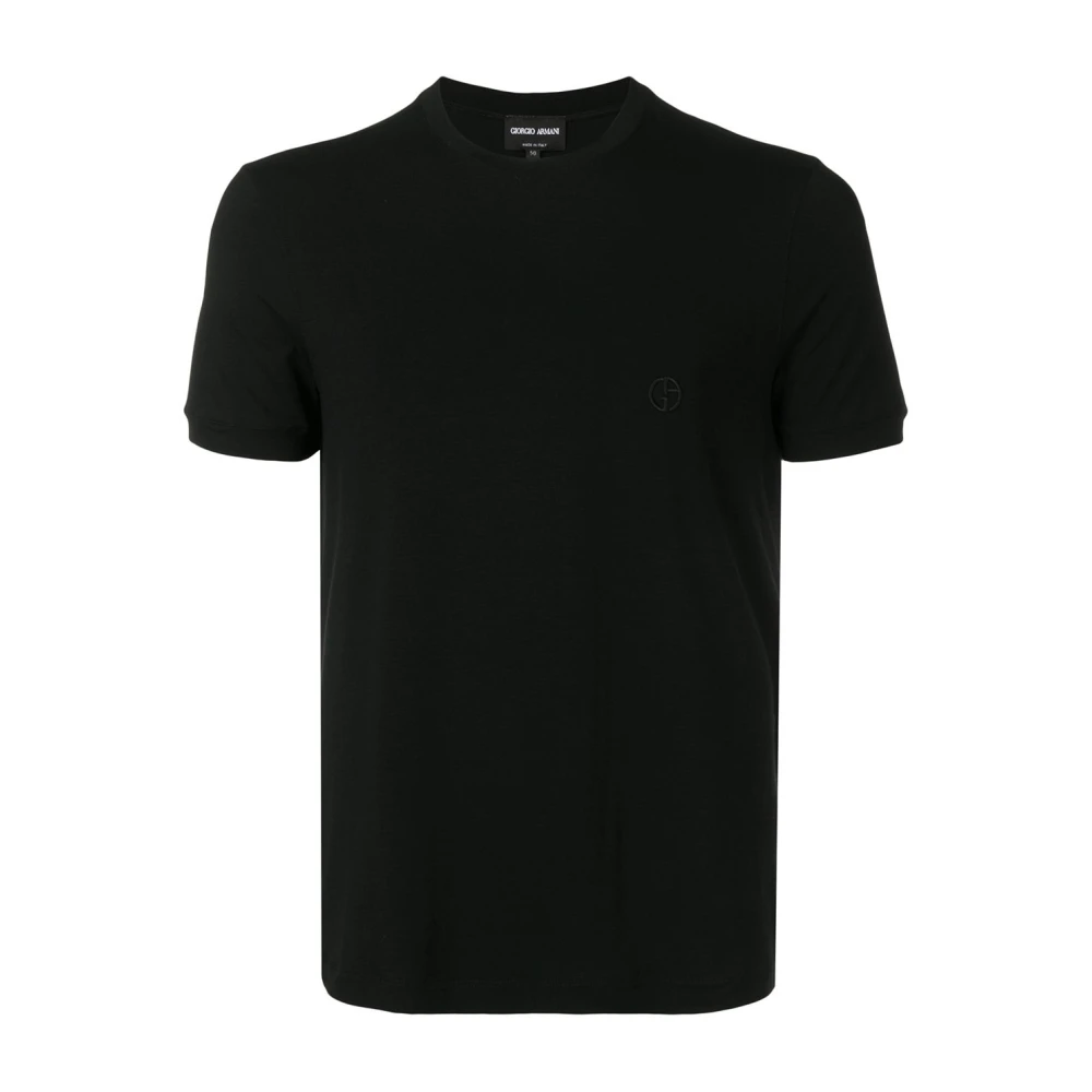 Giorgio Armani Men's Black T-Shirts, Xl, Crew-Neck Short-Sleeve T-Shirt