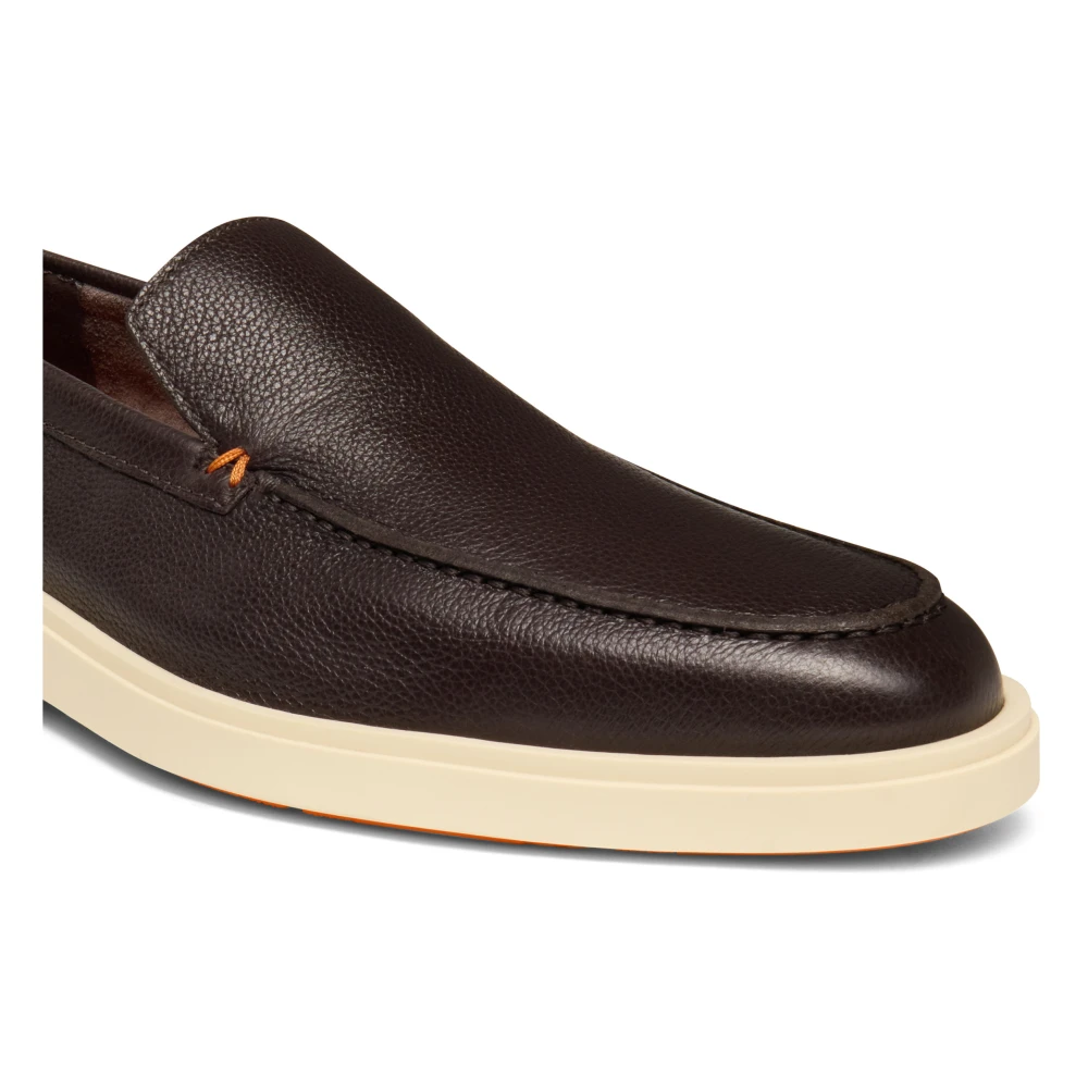 Santoni Leren instapper voor heren Brown Heren