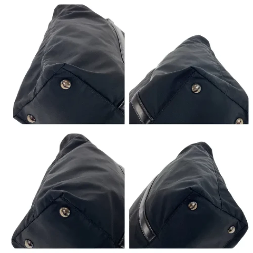 Prada Vintage Pre-owned Canvas handbags Black Heren