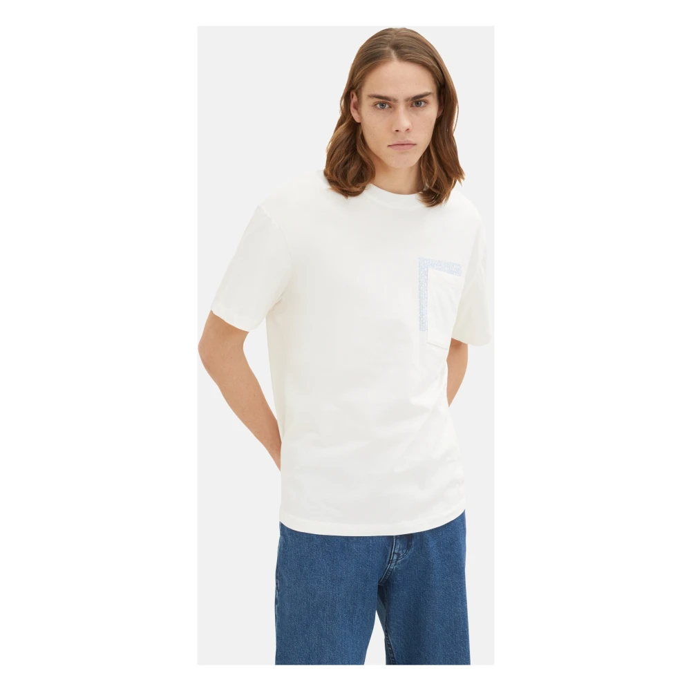Tom Tailor Casual T-shirt met borstzak White Heren