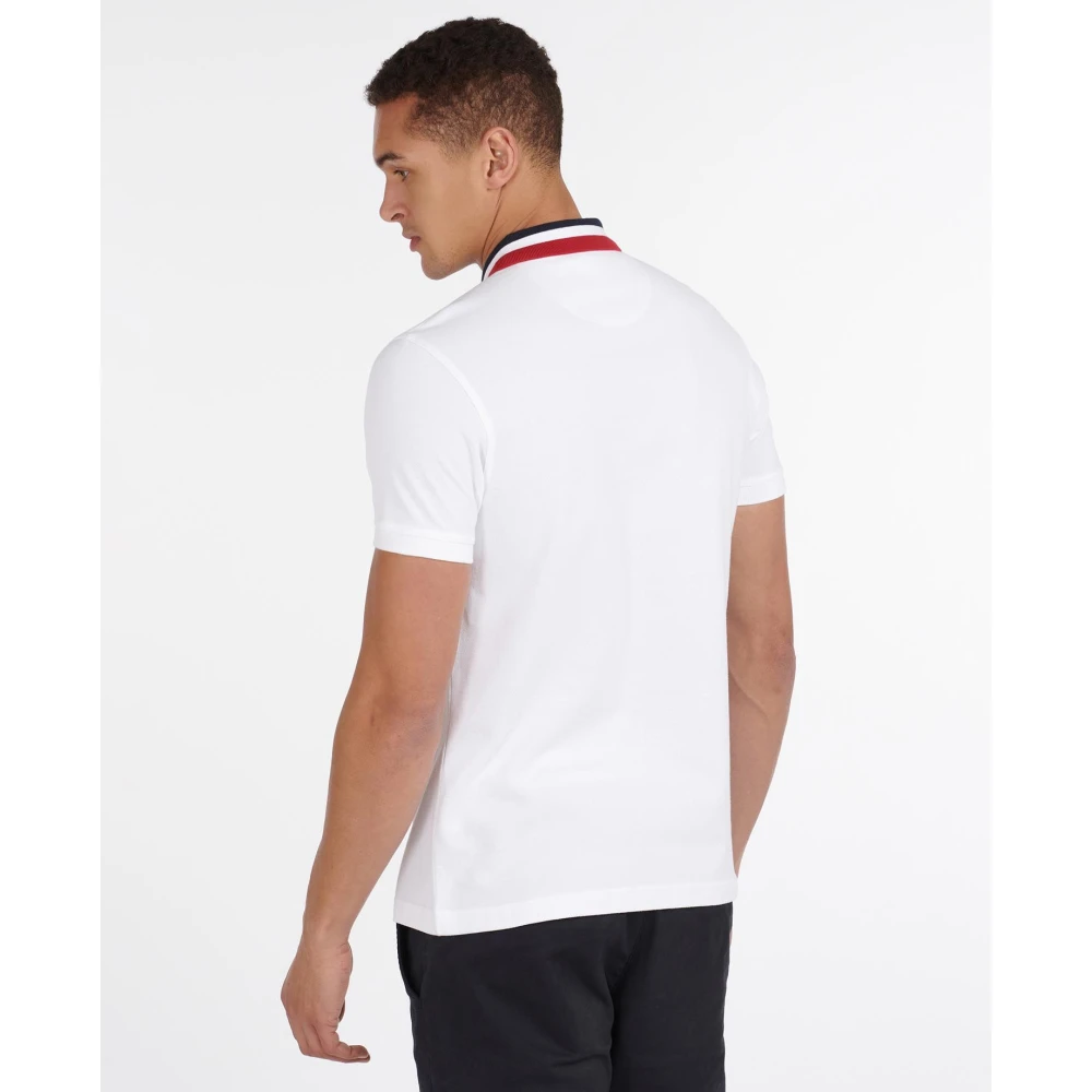 Barbour Hawkeswater Tipped Polo met Retro Streep White Heren