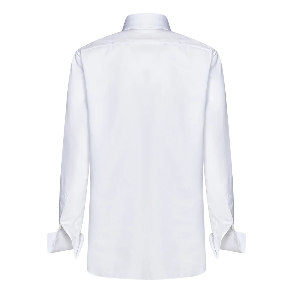 Brioni Wit Katoenen Franse Manchet Overhemd White Heren
