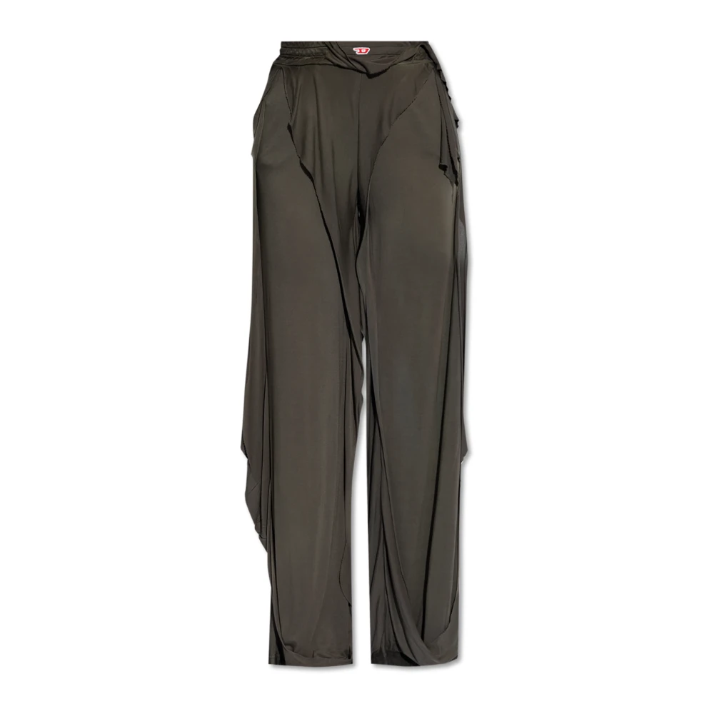 Diesel Antracietgrijze Gedrapeerde Broek Gray Dames