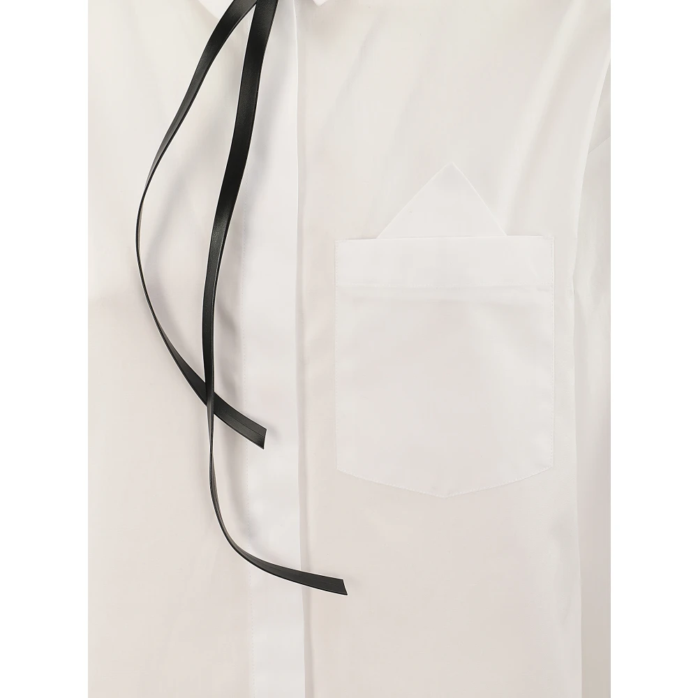 SPORTMAX Katoenen overhemd met afneembare leren band White Dames