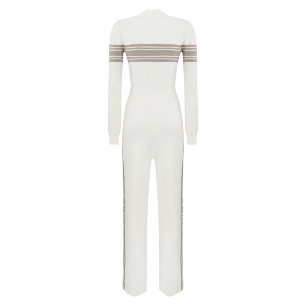 Elisabetta Franchi Ivoor Trendy Slim Fit Broek Beige Dames