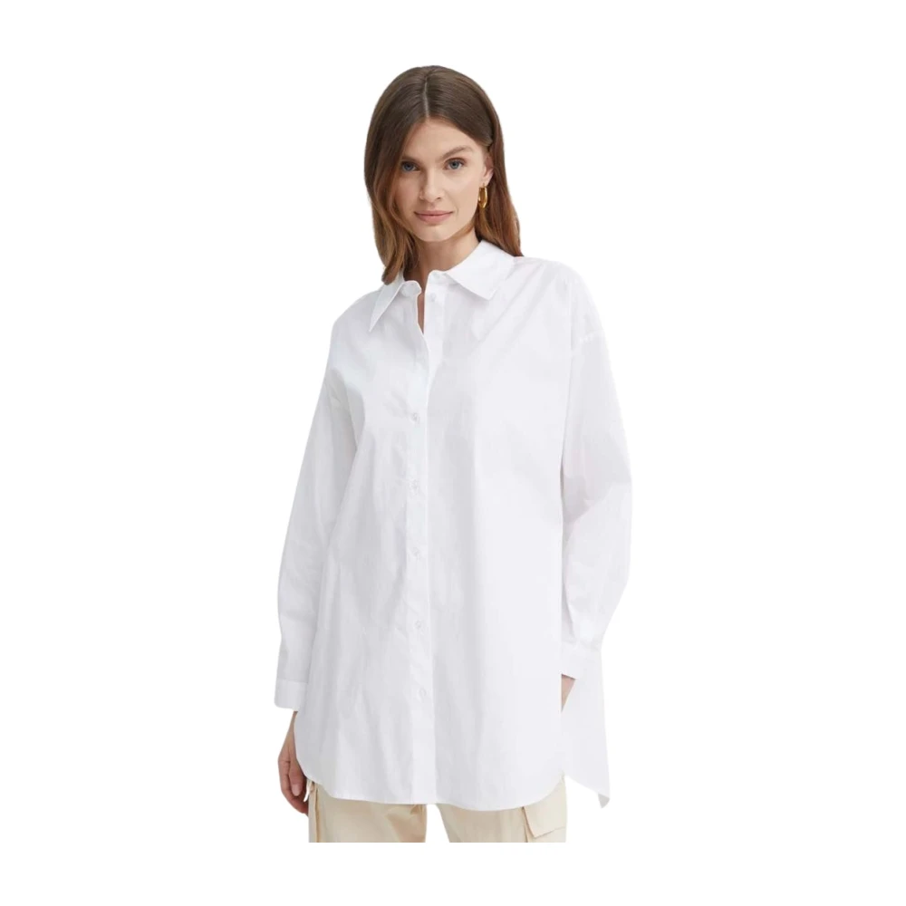Twinset Poplin Oversized Shirt White Dames