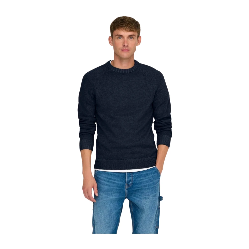 Only & Sons Heren Crew Neck Sweater Blue Heren