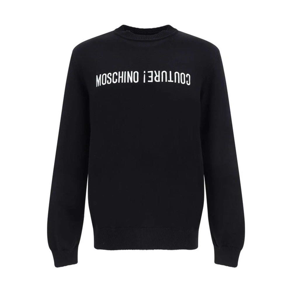 Moschino Sweatshirt met Ribboord en Merkhandtekening Black Heren
