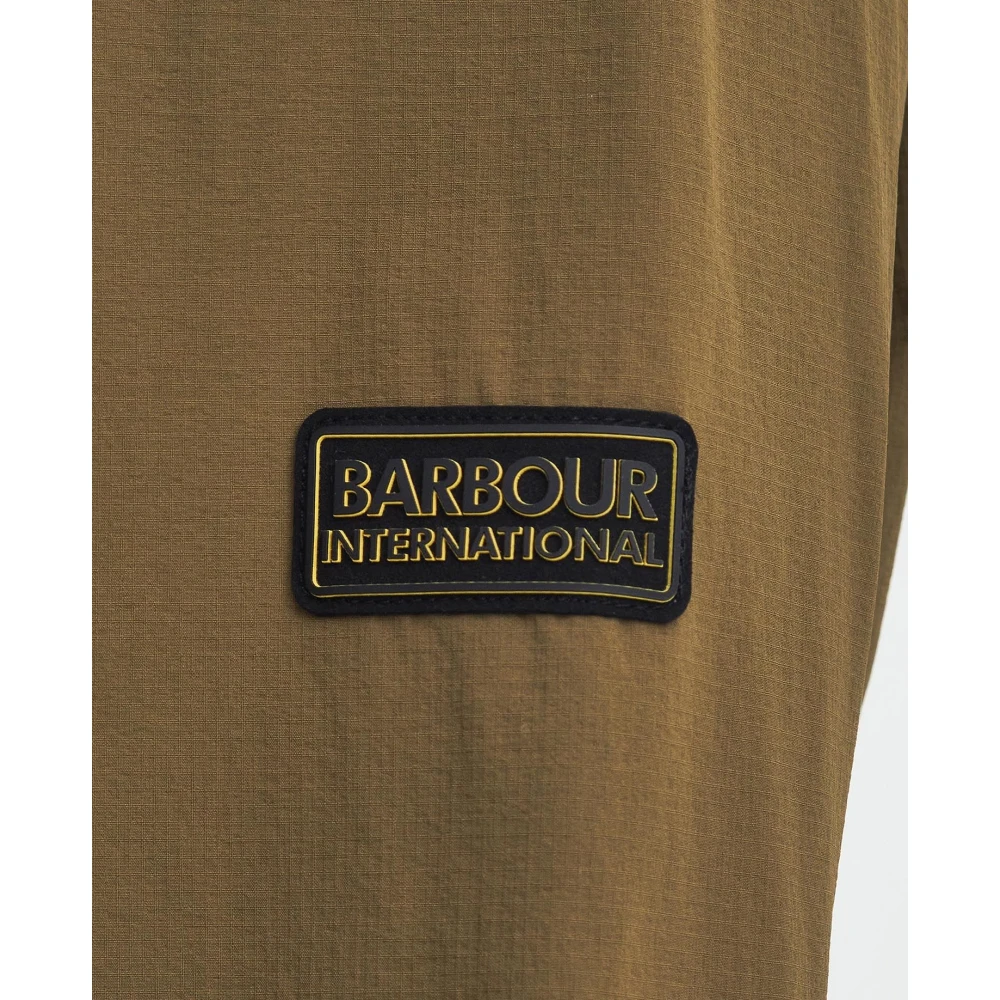 Barbour Flex Military Olive Overshirt Brown Heren