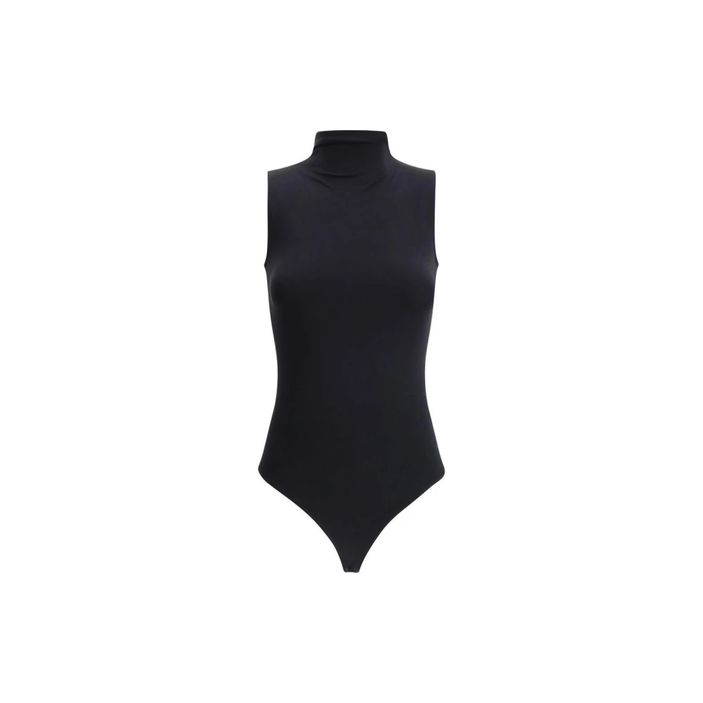 Wolford Women's Black Body,, Chic Bodysuit With Mock Neck Small