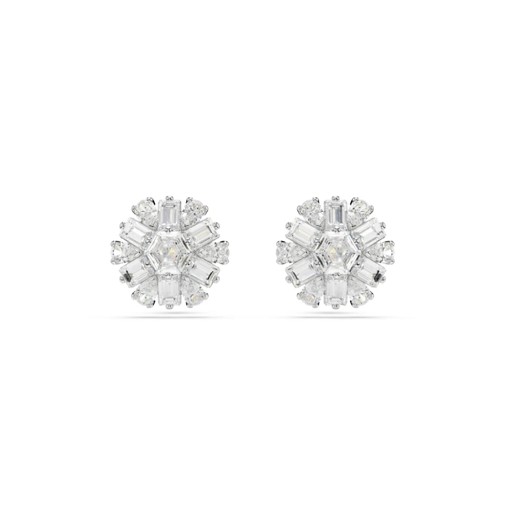 Swarovski Women's Gray Crystal Stud Earrings, Elegant Design