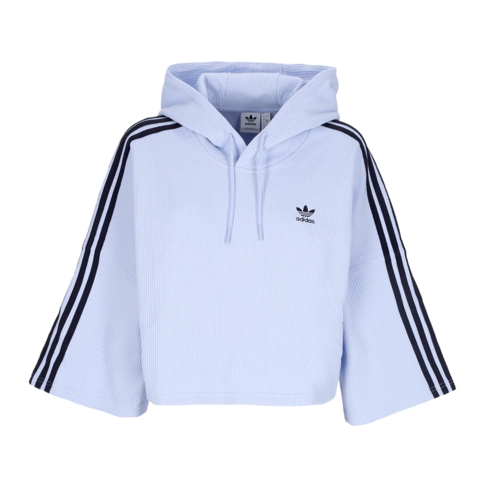 Adidas Women's Blue Long Sleeve Training Tops, M, Cropped Hoodie Lightweight Sweatshirt