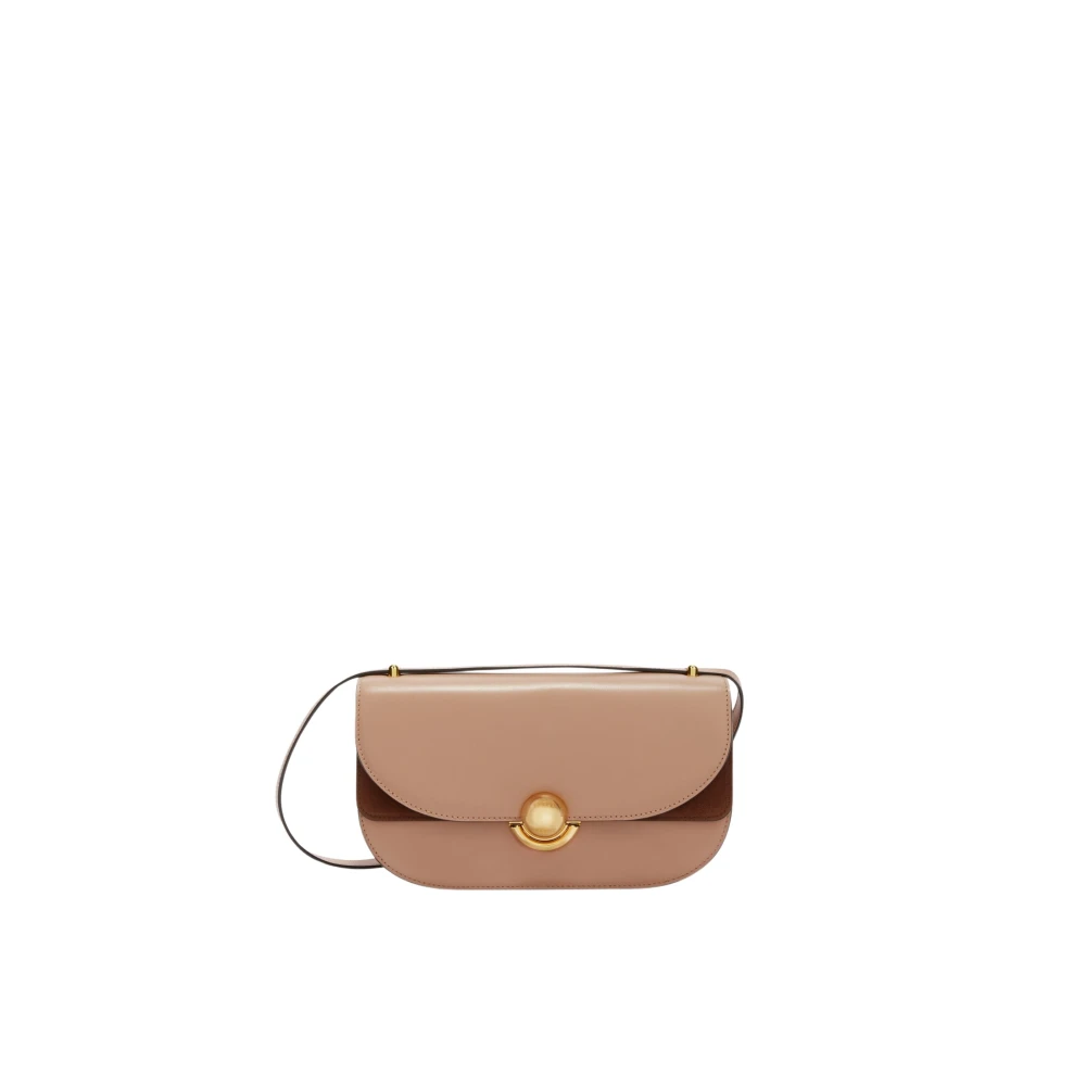 Furla Roze leren schoudertas met suède details Pink Dames