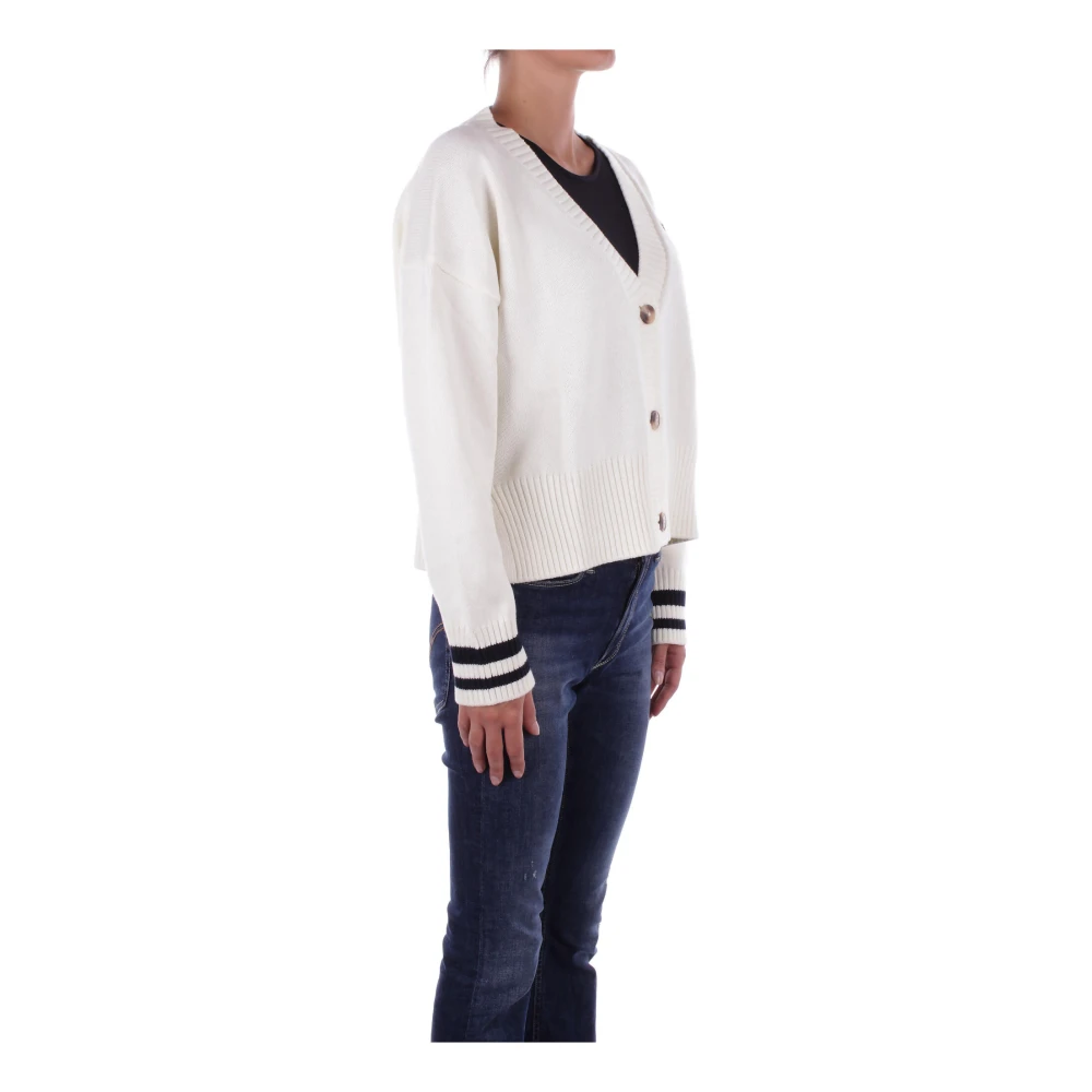 Guess Witte Cardigan met Logo-knoopsluiting White Dames
