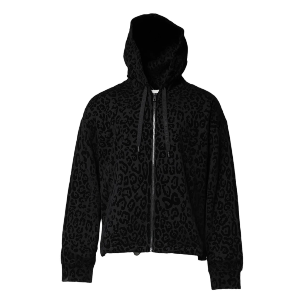 Dolce & Gabbana Men's Black Leopard Full Zip Hooded Jumper - Zip-Throughs - Xl - Sweatshirts & Hoodies
