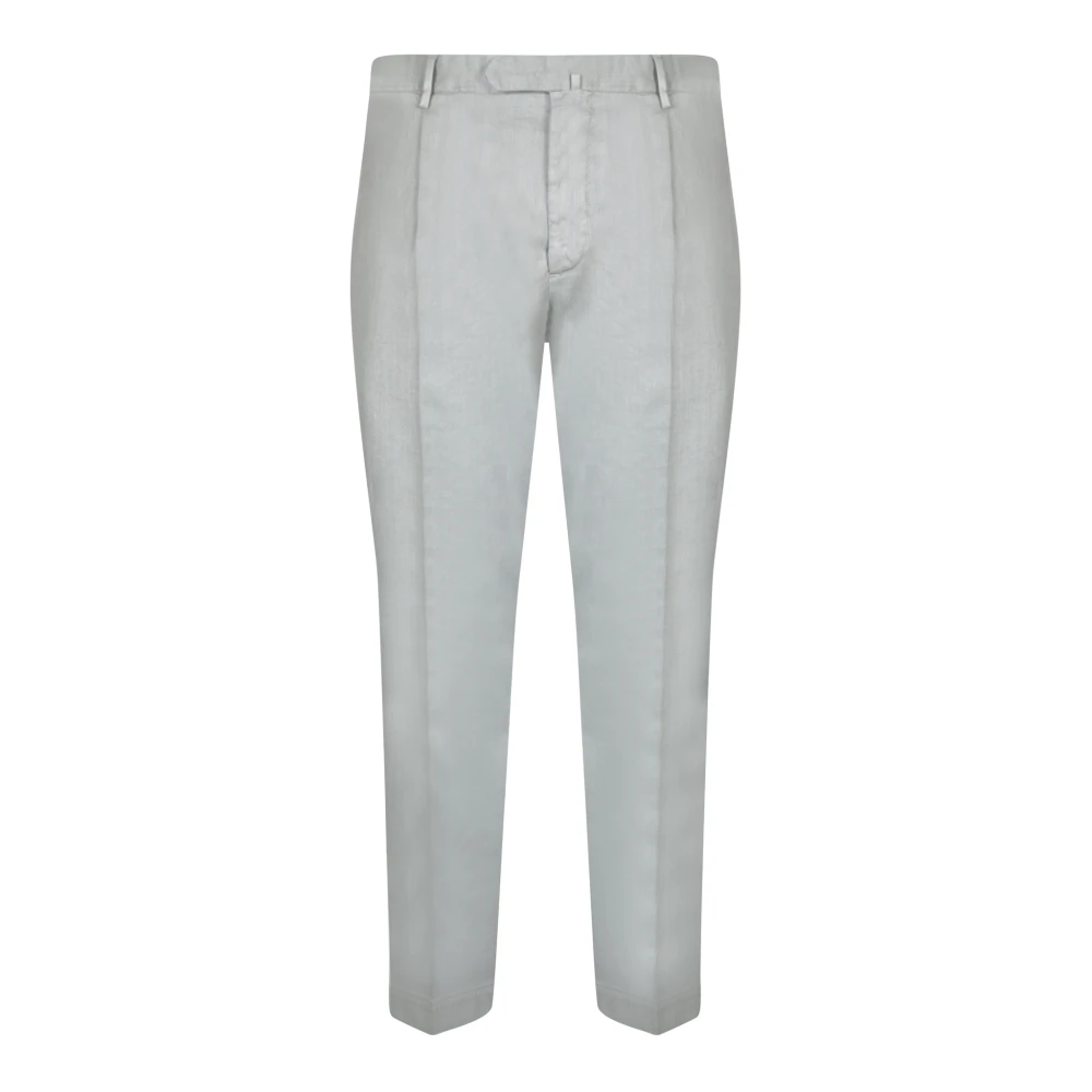 Dell'oglio Blauwe Linnenmix Maatwerk Broek Blue Heren