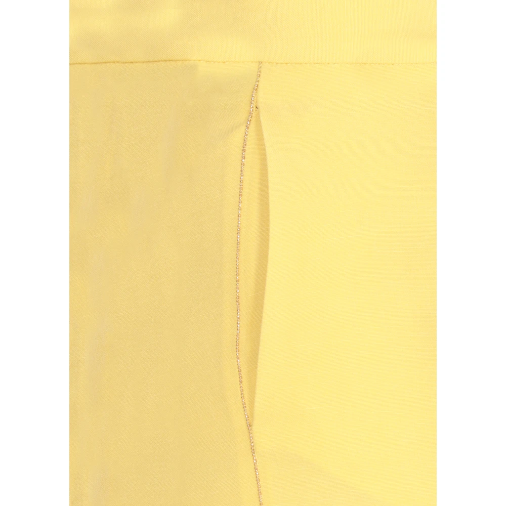 Fabiana Filippi Gele wollen broek met zijdetails Yellow Dames