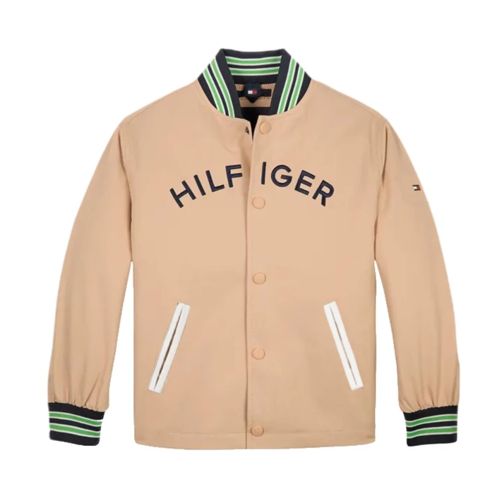 Tommy Hilfiger Boys Beige Light Jackets, 16 Y, Lightweight Bomber Jacket