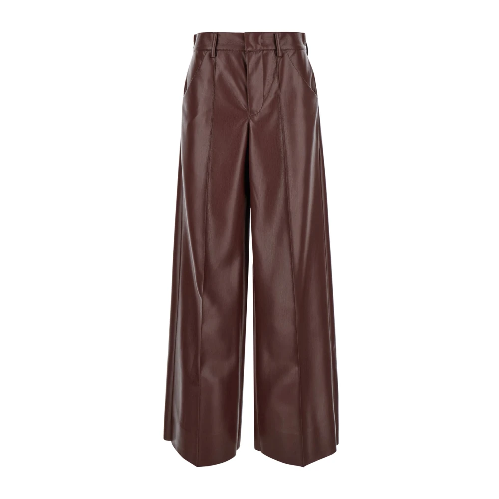 Philosophy di Lorenzo Serafini Brun Eco Läder Wide Leg Byxor Brown, Dam