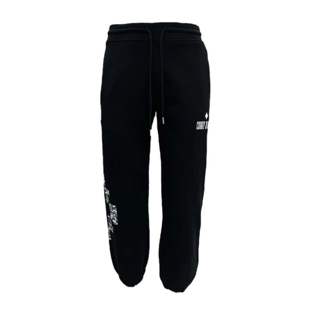 Marcelo Burlon Black Sweatpants, Male, M, Slim Fit Trousers