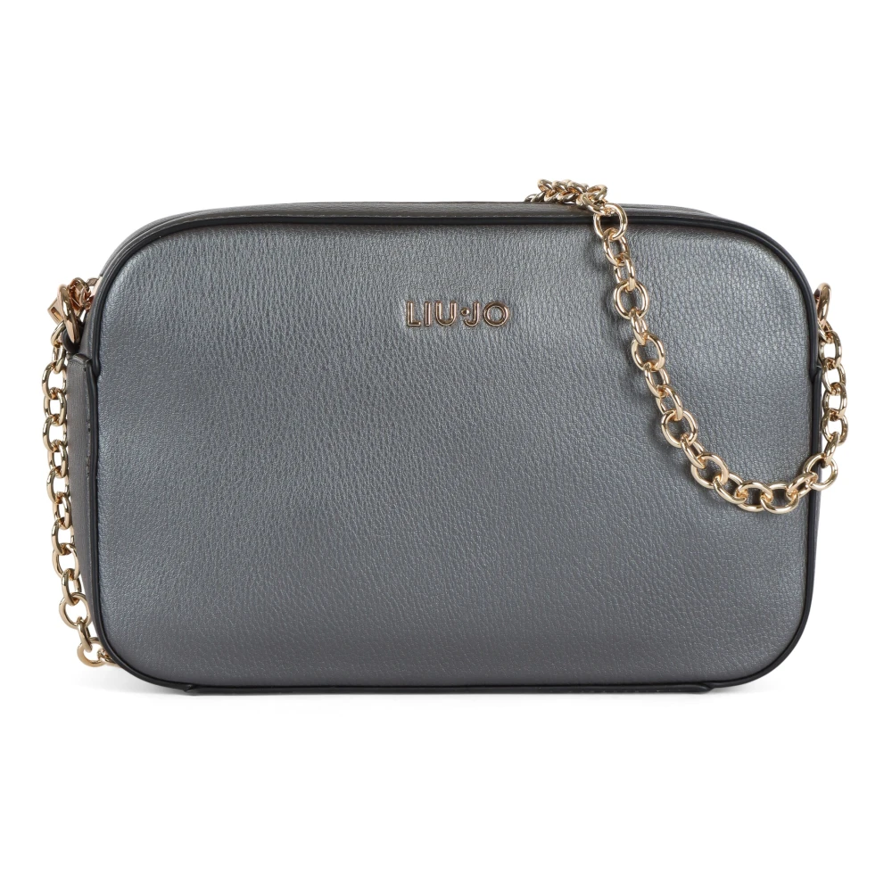 Liu Jo Eco-Leren Crossbody Tas met Ritssluiting Gray Dames
