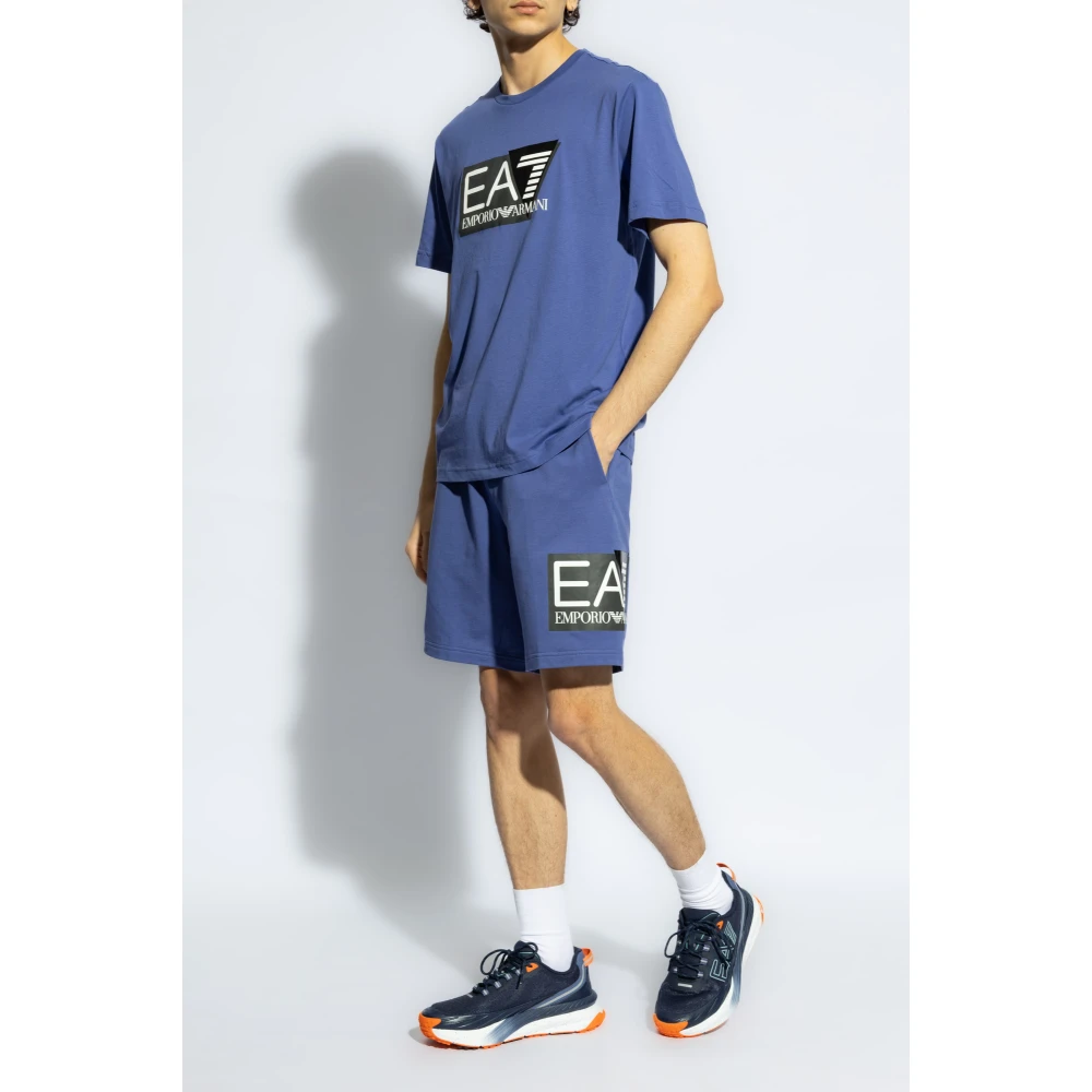 Emporio Armani EA7 T-shirt met logo Blue Heren