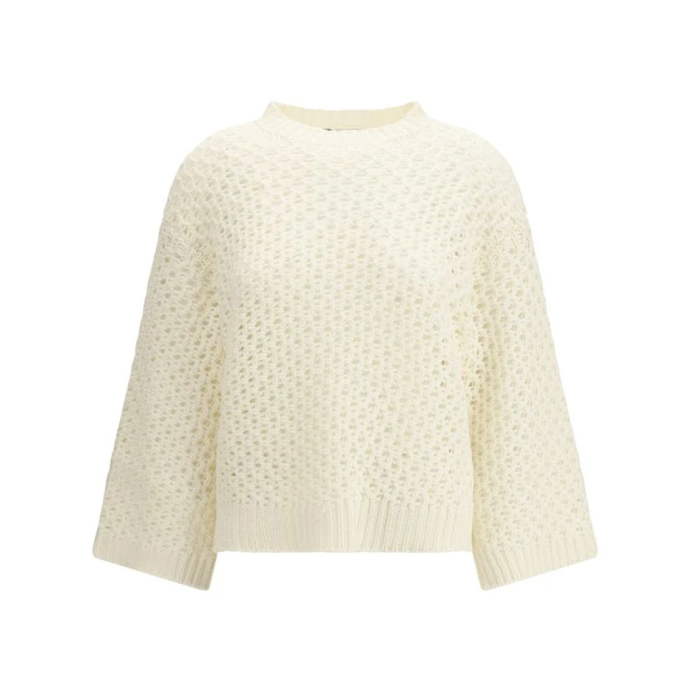 Fabiana Filippi Women's Beige Round-Neck Knitwear, L, The Jumper