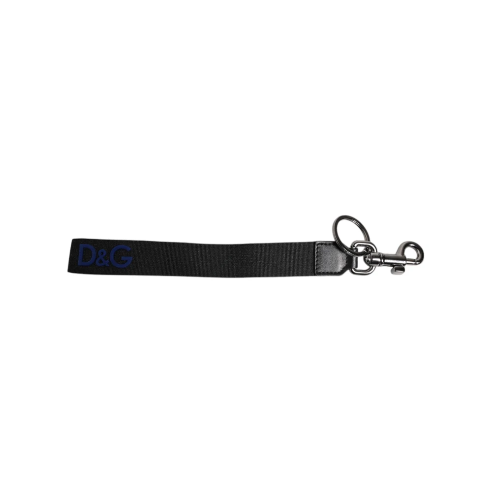 Dolce & Gabbana Unisex Black Logo Nylon Keychain Keyring