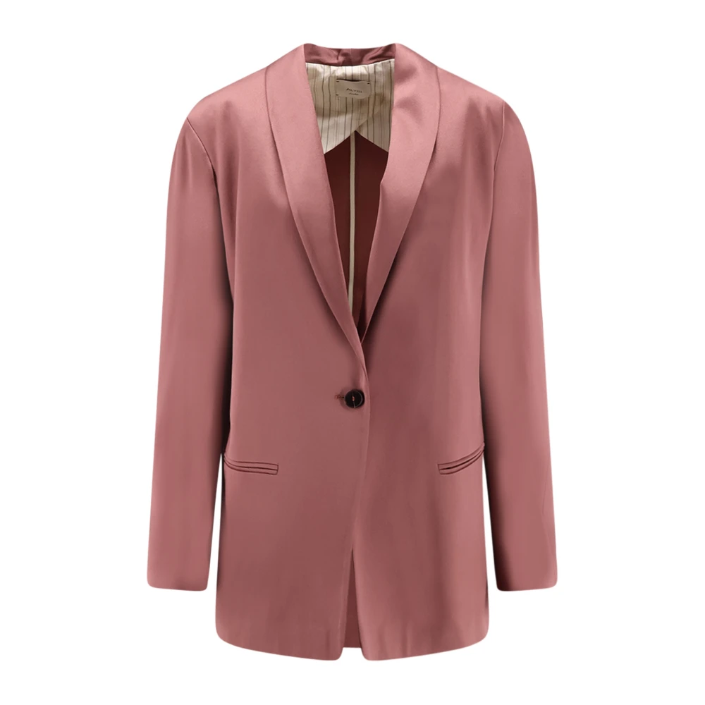 Alysi Women's Pink Blazers, S, Single-Button Shawl Lapel Blazer
