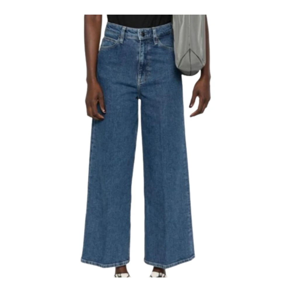 Calvin Klein Hoge taille wijde enkelblauwe jeans Blue Dames