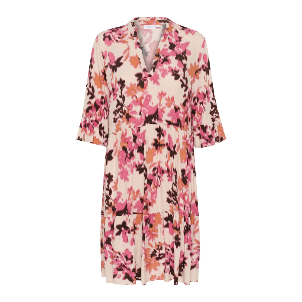 Saint Tropez Grijze Chateau Blooms Jurk Multicolor Dames