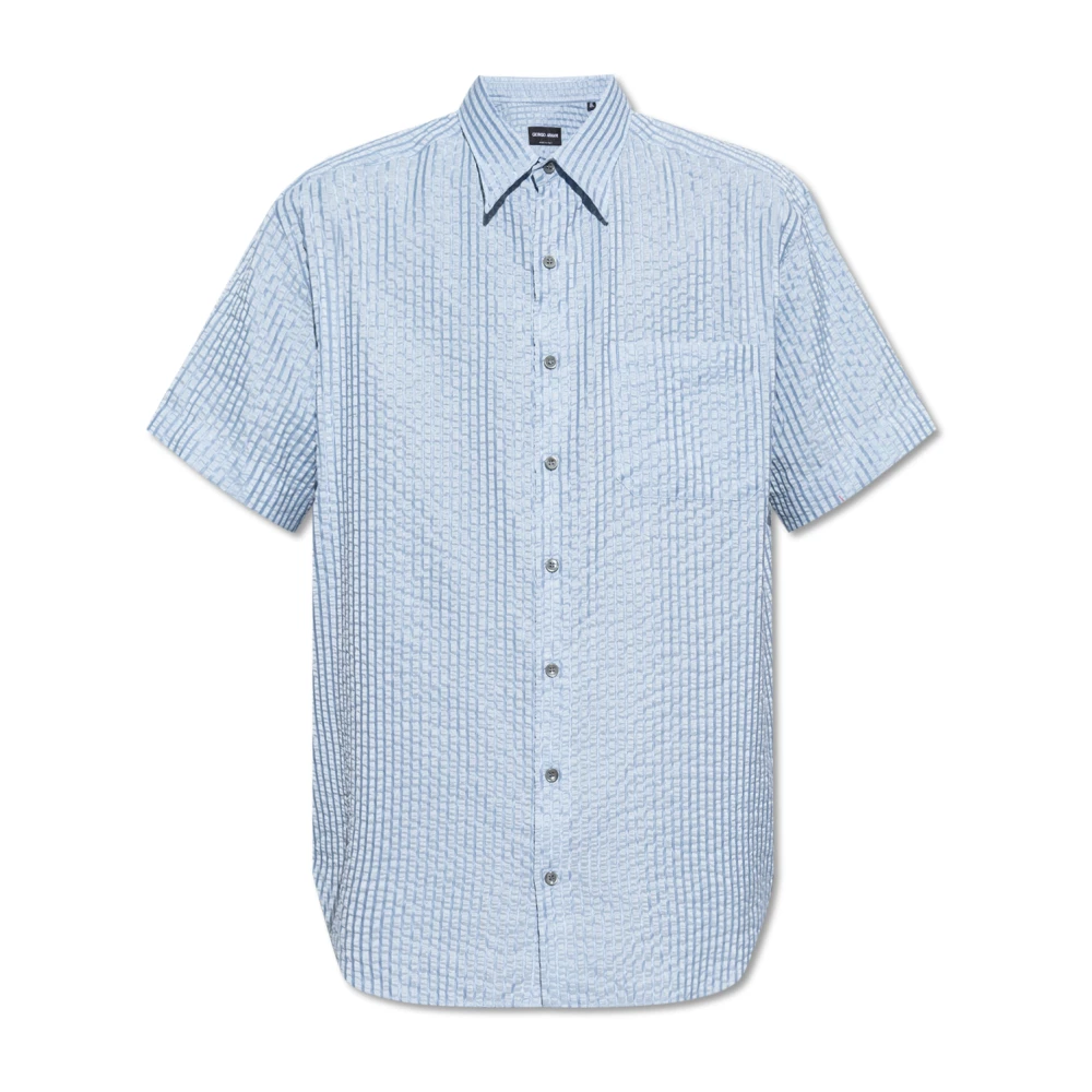 Giorgio Armani Shirt met korte mouwen Blue Heren
