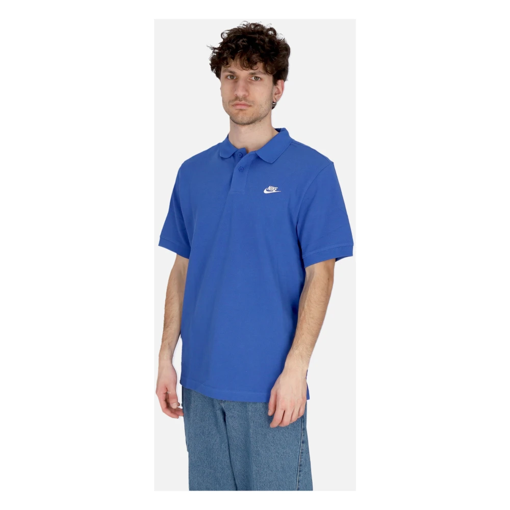 Nike Essential Pique Polo Shirt Blue Heren