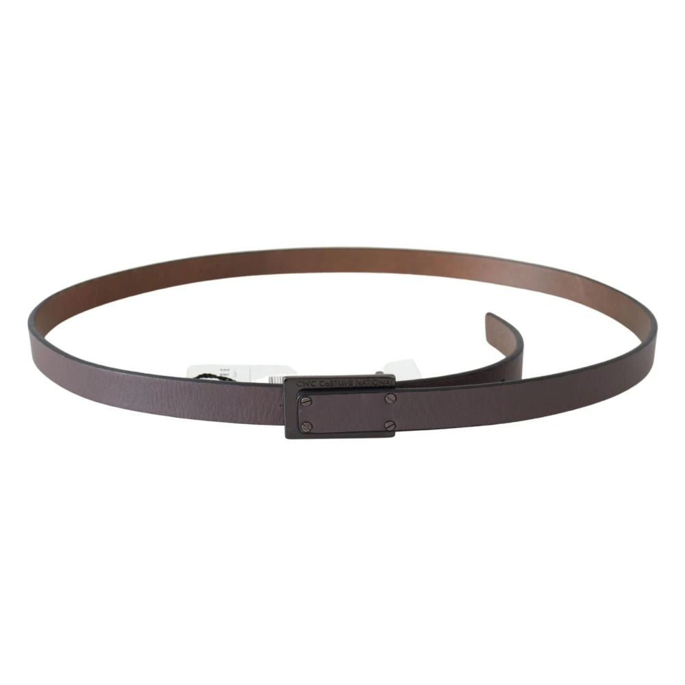 Costume National Elegante donkerbruine leren riem Brown Dames