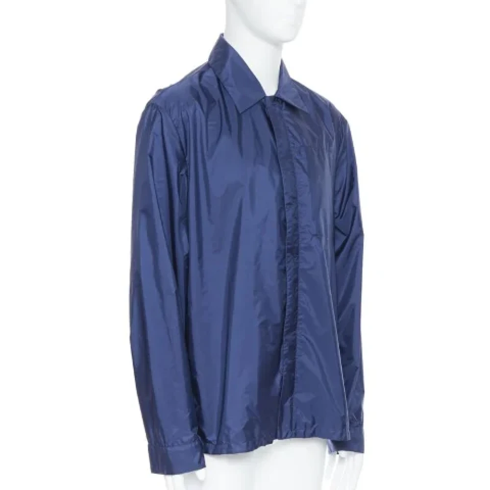 Prada Vintage Pre-owned Nylon outerwear Blue Dames