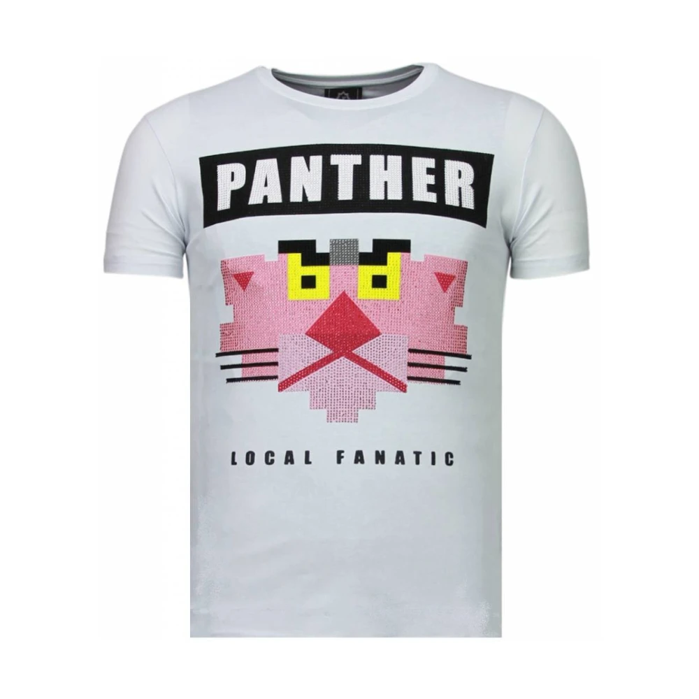 Local Fanatic Panther For A Cougar Rhinestone - Herr T Shirt - 5780W White, Herr