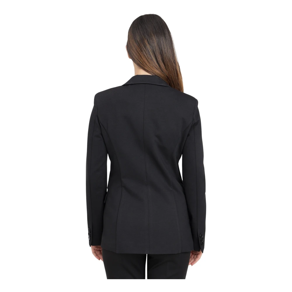 ViCOLO Zwarte single-breasted jas Elegant Gestructureerd Black Dames